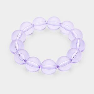 5/$25 Lucite Lavender Ball Stretch Bracelet